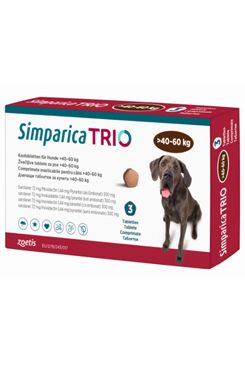 Simparica Trio 40-60kg pro obří psy 3tbl PRODEJ POUZE V ORDINACI