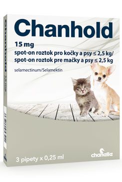 Chanhold 15mg Spot-on pro kočky a psy do2,5kg 3x0,25ml