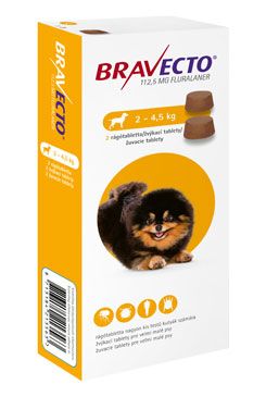 Bravecto TBL XS 112,5mg 1x2tbl   (pes 2-4,5kg) PRODEJ POUZE V ORDINACI