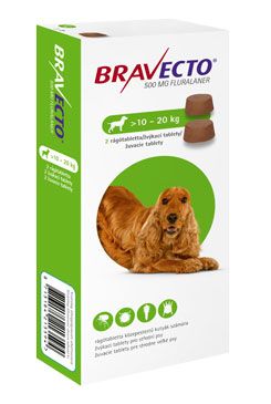 Bravecto TBL M 500mg 1x2tbl (pes 10-20kg) PRODEJ POUZE V ORDINACI