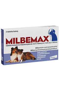 Milbemax 2,5/25mg pro malé psy a štěňata 2tbl PRODEJ POUZE V ORDINACI