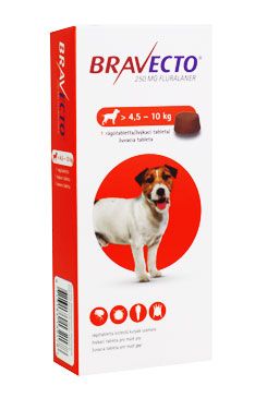 Bravecto TBL S 250mg 1x1tbl  (pes 4,5-10kg) PRODEJ POUZE V ORDINACI