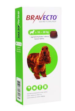 Bravecto TBL M 500mg 1x1tbl (pes 10-20kg) PRODEJ POUZE V ORDINACI
