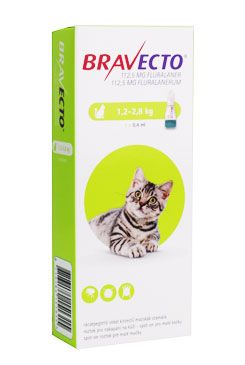 Bravecto Spot on Cat S 112.5 mg (1,2-2,8 kg) PRODEJ POUZE V ORDINACI