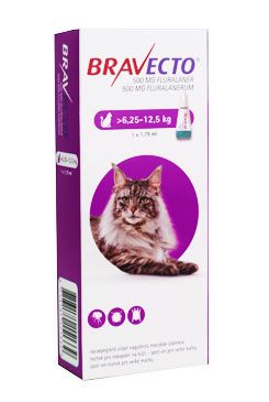 Bravecto Spot on Cat  L 500 mg (>6,25-12,5 kg) PRODEJ POUZE V ORDINACI