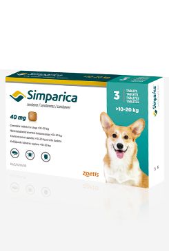 Simparica 3x40mg střední psi 10-20kg PRODEJ POUZE V ORDINACI