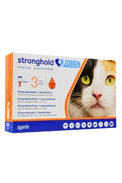 Stronghold plus 0,5 ml 3 tuby pro střed.kočky 2,5-5 kg PRODEJ POUZE V ORDINACI