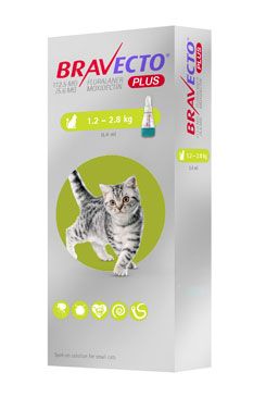 Bravecto Plus Spot on Cat S 112.5mg/5.6mg (1,2-2,8 kg) PRODEJ POUZE V ORDINACI