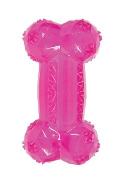 Hračka pes Kost BONE TPR POP 12cm růžová Zolux