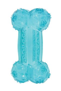 Hračka pes Kost BONE TPR POP 12cm tyrkys Zolux